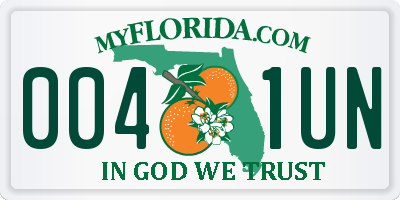 FL license plate 0041UN