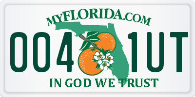 FL license plate 0041UT