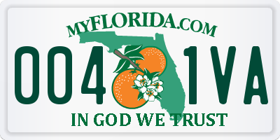 FL license plate 0041VA