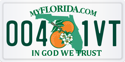 FL license plate 0041VT
