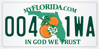 FL license plate 0041WA