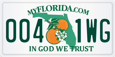 FL license plate 0041WG