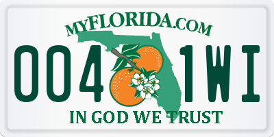 FL license plate 0041WI