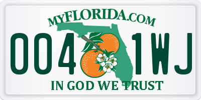 FL license plate 0041WJ