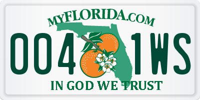 FL license plate 0041WS