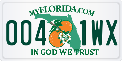 FL license plate 0041WX
