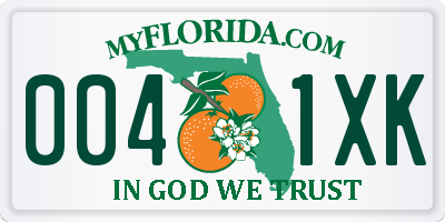 FL license plate 0041XK
