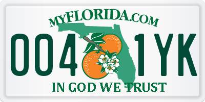 FL license plate 0041YK