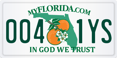 FL license plate 0041YS