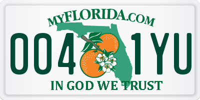 FL license plate 0041YU