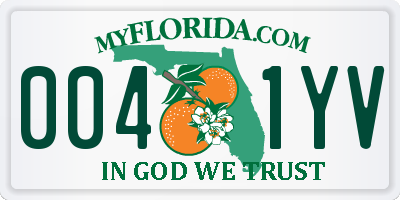 FL license plate 0041YV
