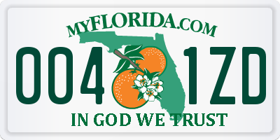 FL license plate 0041ZD