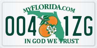 FL license plate 0041ZG