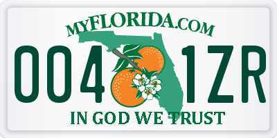 FL license plate 0041ZR
