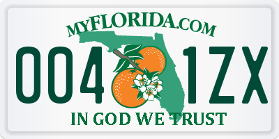 FL license plate 0041ZX