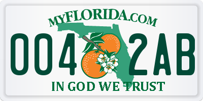 FL license plate 0042AB