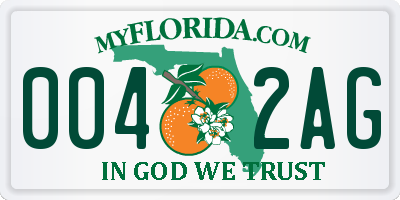 FL license plate 0042AG