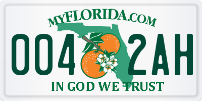 FL license plate 0042AH