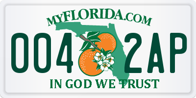 FL license plate 0042AP