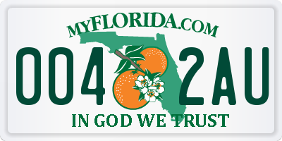 FL license plate 0042AU