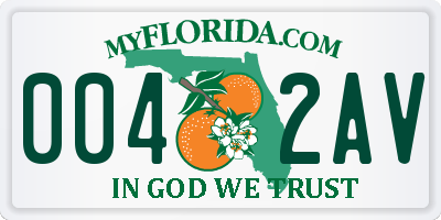 FL license plate 0042AV