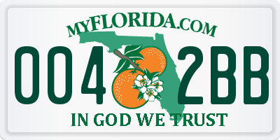 FL license plate 0042BB