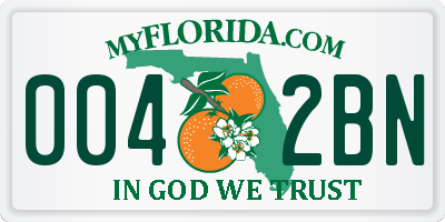 FL license plate 0042BN