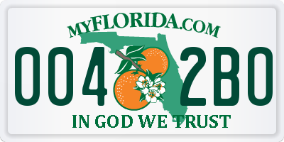FL license plate 0042BO