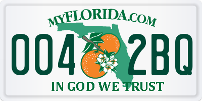 FL license plate 0042BQ