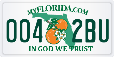 FL license plate 0042BU