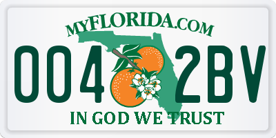 FL license plate 0042BV