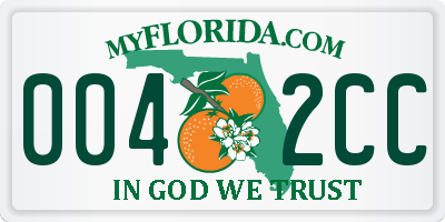 FL license plate 0042CC