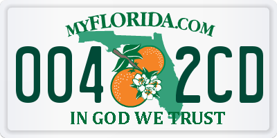 FL license plate 0042CD