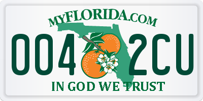 FL license plate 0042CU