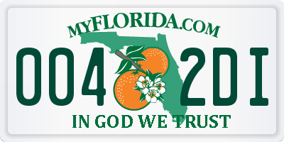 FL license plate 0042DI