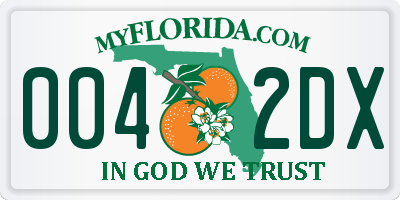 FL license plate 0042DX