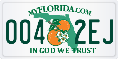 FL license plate 0042EJ