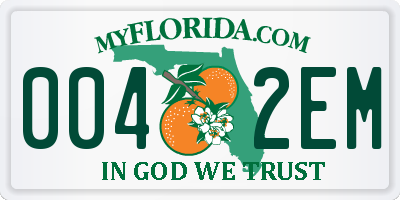 FL license plate 0042EM
