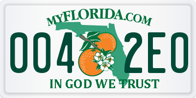 FL license plate 0042EO