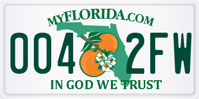 FL license plate 0042FW
