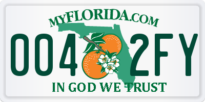 FL license plate 0042FY