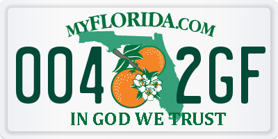 FL license plate 0042GF