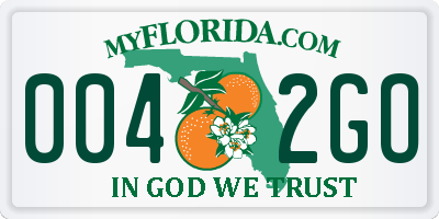 FL license plate 0042GO