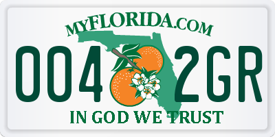 FL license plate 0042GR