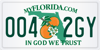 FL license plate 0042GY
