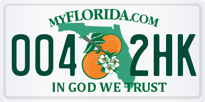 FL license plate 0042HK