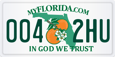 FL license plate 0042HU