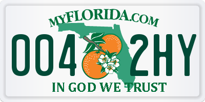 FL license plate 0042HY
