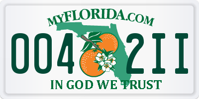 FL license plate 0042II