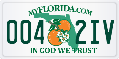 FL license plate 0042IV